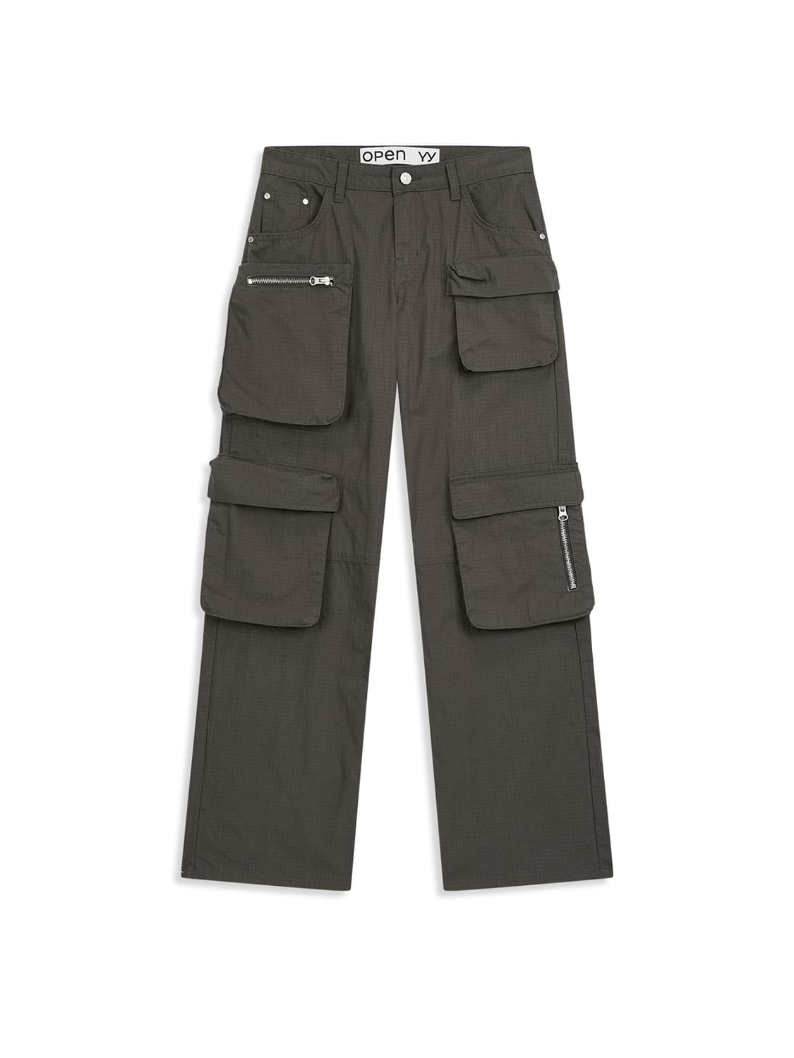 OPEN YY CARGO POCKET PANTS, CHARCOAL | 후루츠패밀리