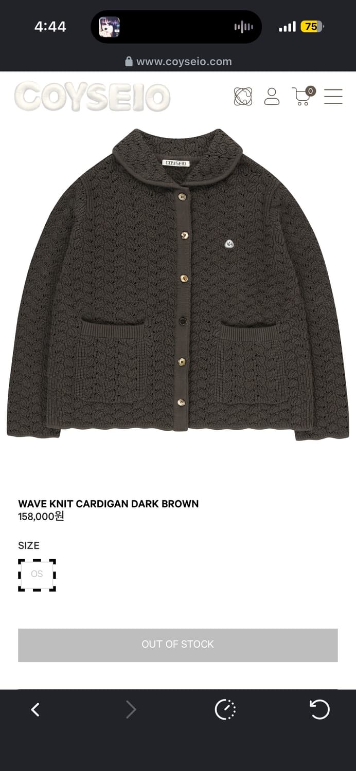 코이세이오 WAVE KNIT CARDIGAN | 후루츠패밀리