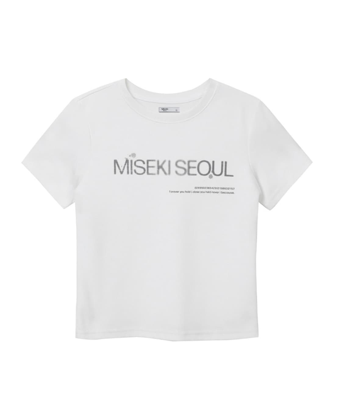 トップス MISEKI SEOUL Raglan logo short sleeves MISEKI SEOUL☆韓国☆人気Raglan logo short sleeves LIGHT GREY