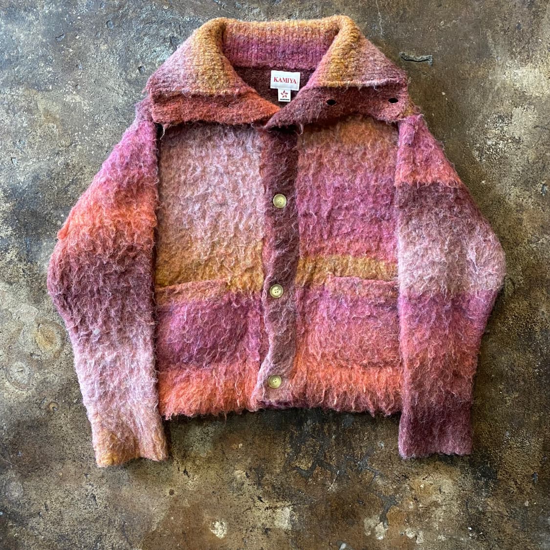 トップス KAMIYA 24AW Sailor-Collar Knit Jacket M 正規取扱店】KAMIYA Sailor-Collar Knit Jacket BLACK(カミヤ) - THE