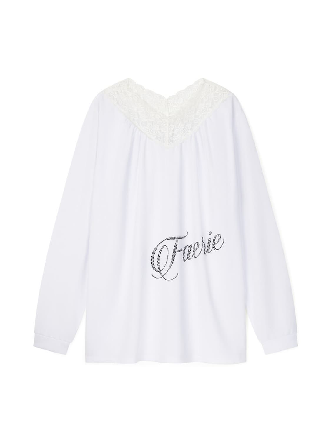 【fa.er.ie】 lace V neck shirring top ♥2Color fa.er.ie] lace V neck shirring top | 후루츠패밀리