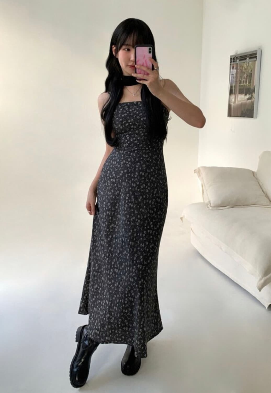 【Loulouseoul】Feel Pretty Flower Dress Feel Pretty Flower Dress (Black) - LOULOUSEOUL