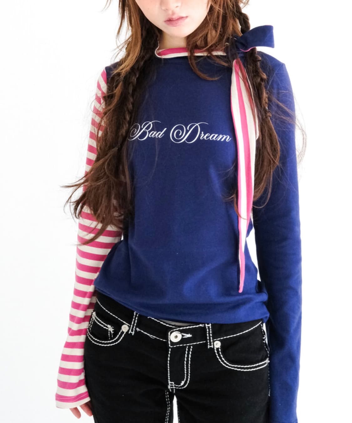 페어리 petit scarf stripe turtleneck (navy) | 후루츠패밀리