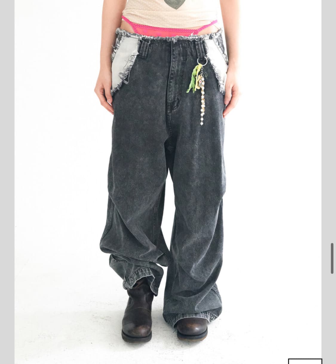 【fa.er.ie】cut-off denim maxi pants fa.er.ie] cut-off denim maxi pants (blue)