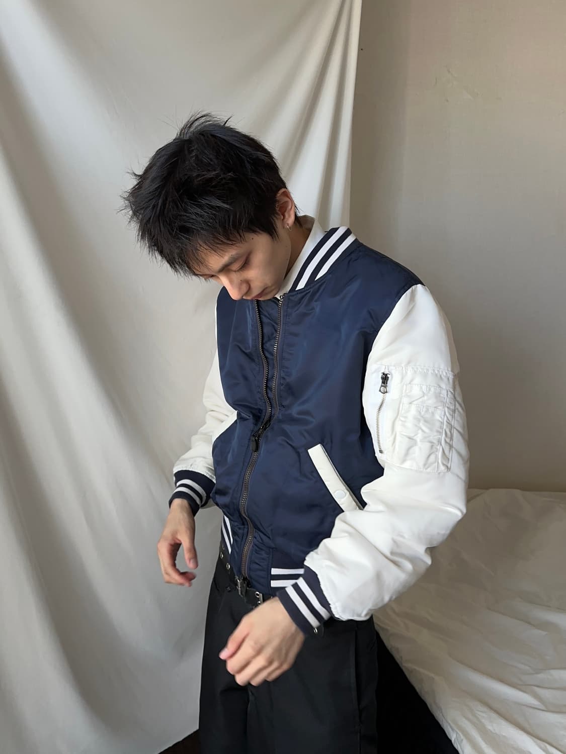 Ganryu by Comme Des Garcons 바시티 블루종 | 후루츠패밀리