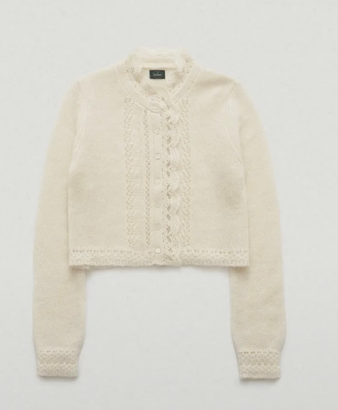 トップス the barnnet Hale Frill Mohair Cardigan Hale Frill Mohair Cardigan_Light Grey - The Barnnet