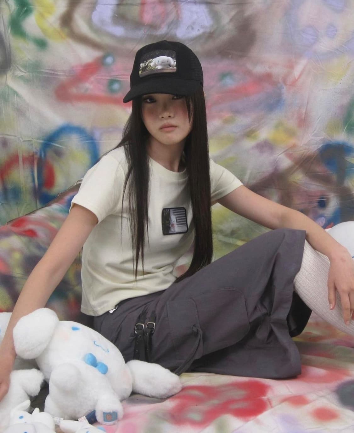 帽子 coyseio CINNAMOROLL FRAME MESH CAP BLACK coyseio CINNAMOROLL FRAME MESH CAP BLACK