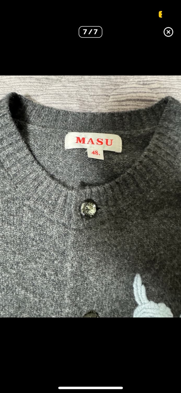 MASU ANGEL EMBROIDERED CARDIGAN サイズ48 MASU / ANGEL EMBROIDERED