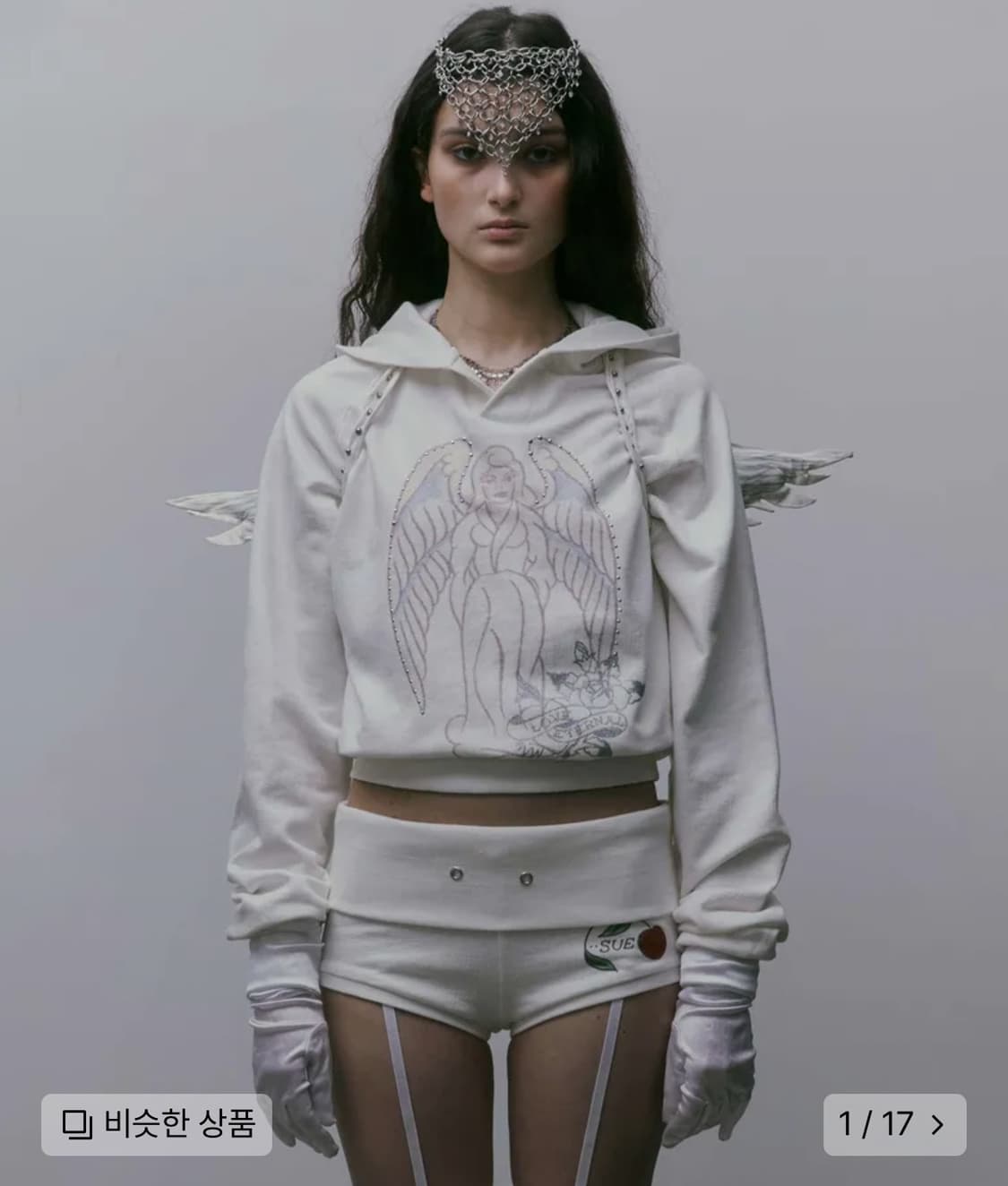 Sculptor X Ed Hardy] Angel Hoodie White | 후루츠패밀리