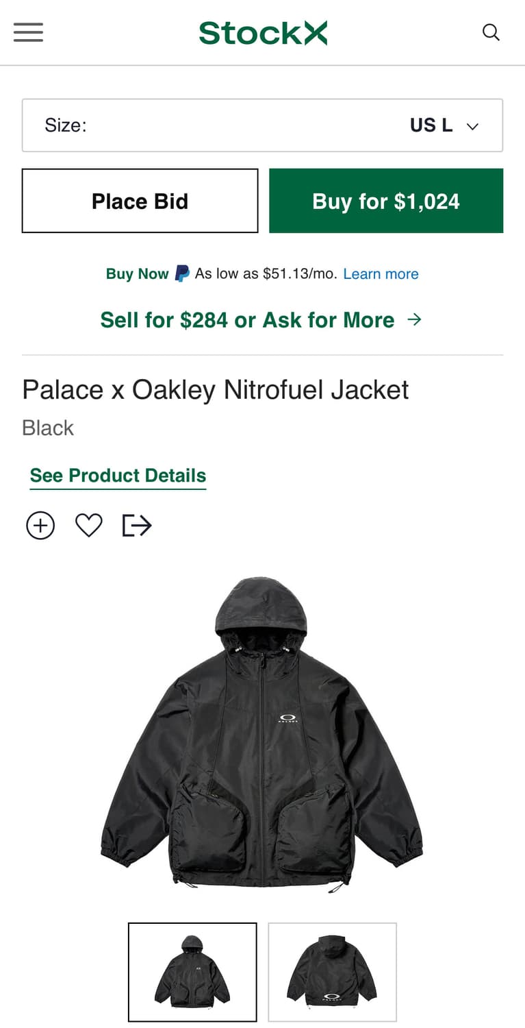 ジャケット・アウター Palace x Oakley Nitrofuel Jacket L size Palace x Oakley Nitrofuel Jacket BlackPalace x Oakley
