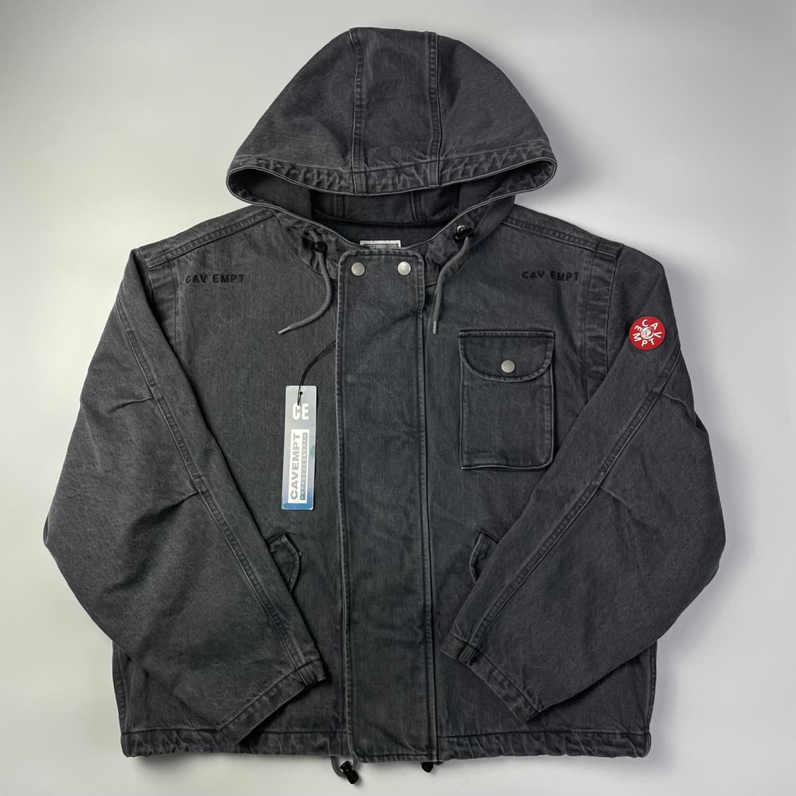 c.e cavempt Black denim zip parka 22ss c.e cavempt Black denim zip