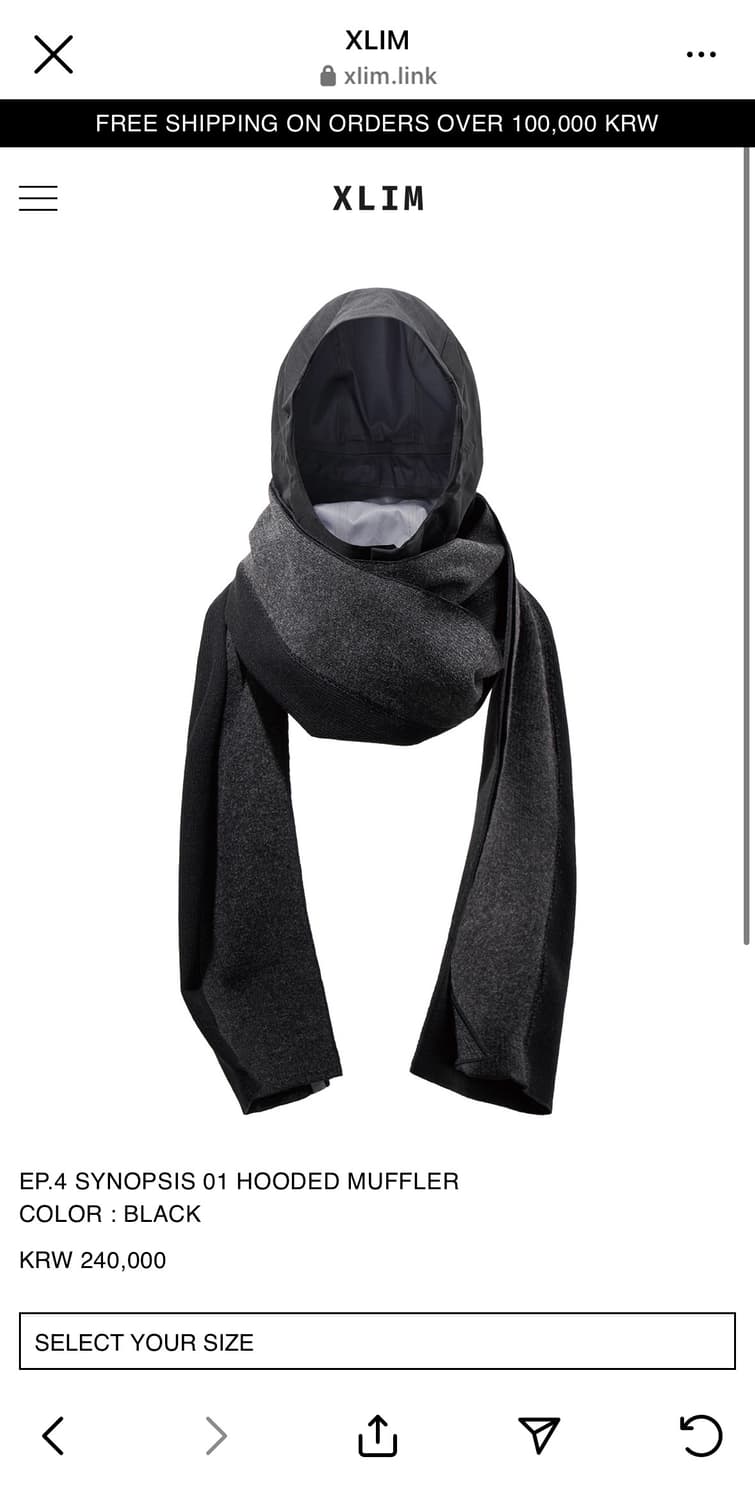 小物 xlim hooded muffler black xlim HOODED MUFFLER BLACK