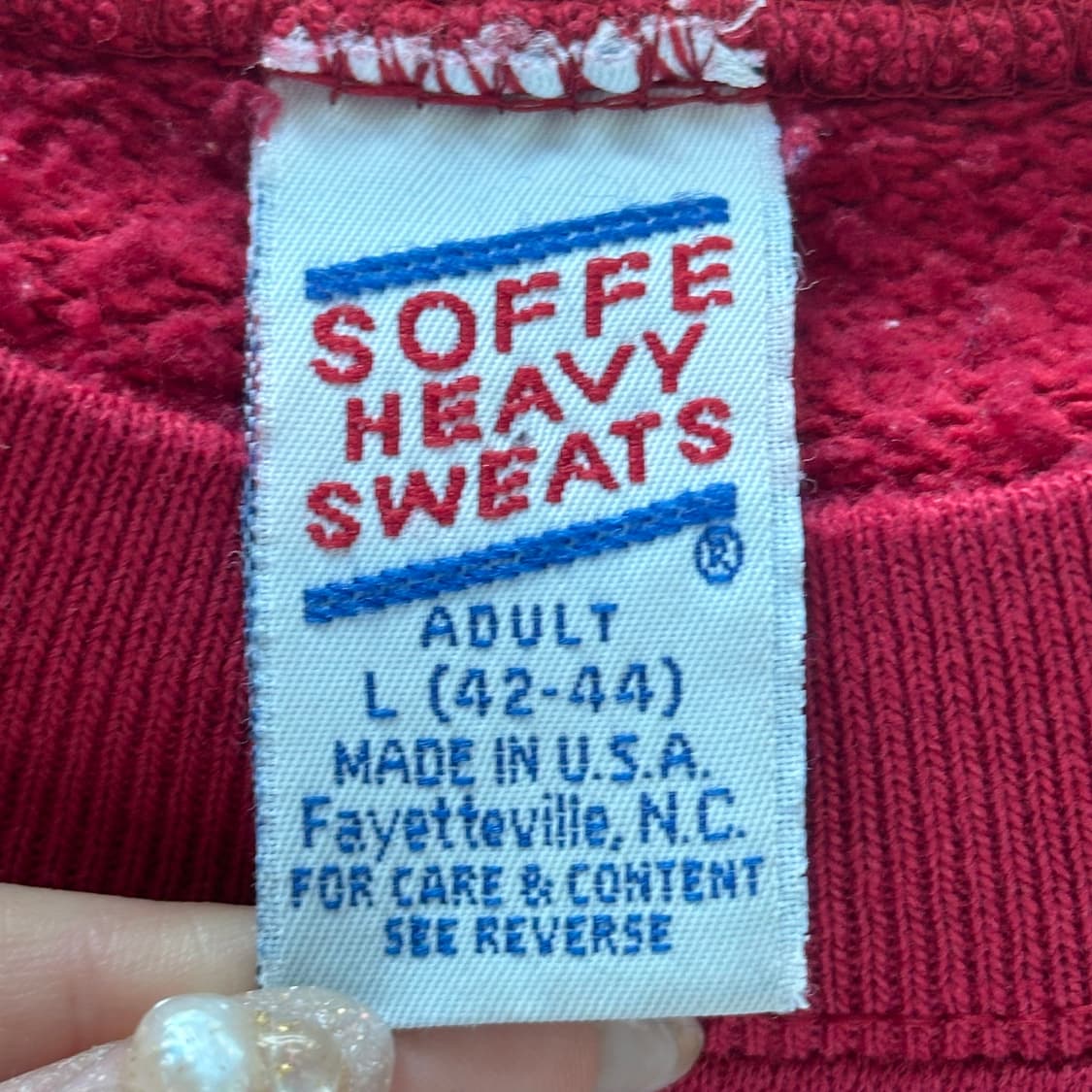 トップス 80's made in USA\"SOFFE HEAVY SWEATS\" Vintage 80's Soffe Heavy Sweats Red Blank Hoodie Pullover