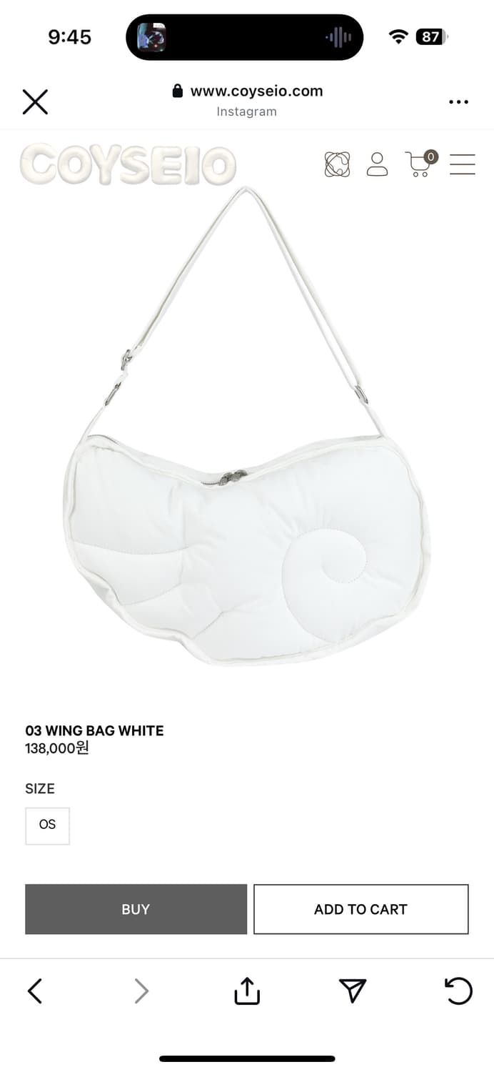 【COYSEIO】 WING BAG WHITE 03 WING BAG WHITE - coyseio