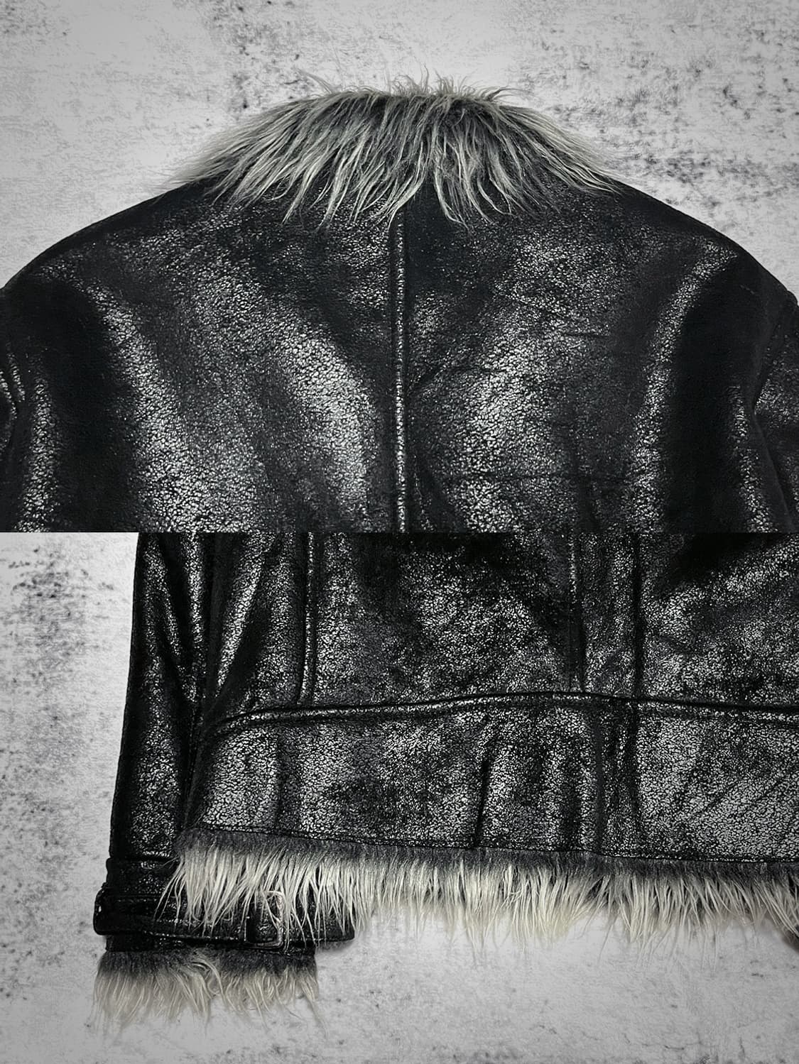 semantic design) 00s fur leather jacket | 후루츠패밀리