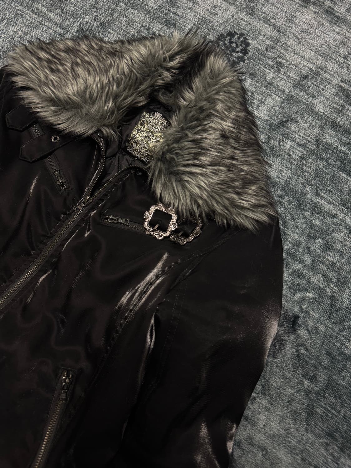 Midas 00s vkei satin fur jacket | 후루츠패밀리