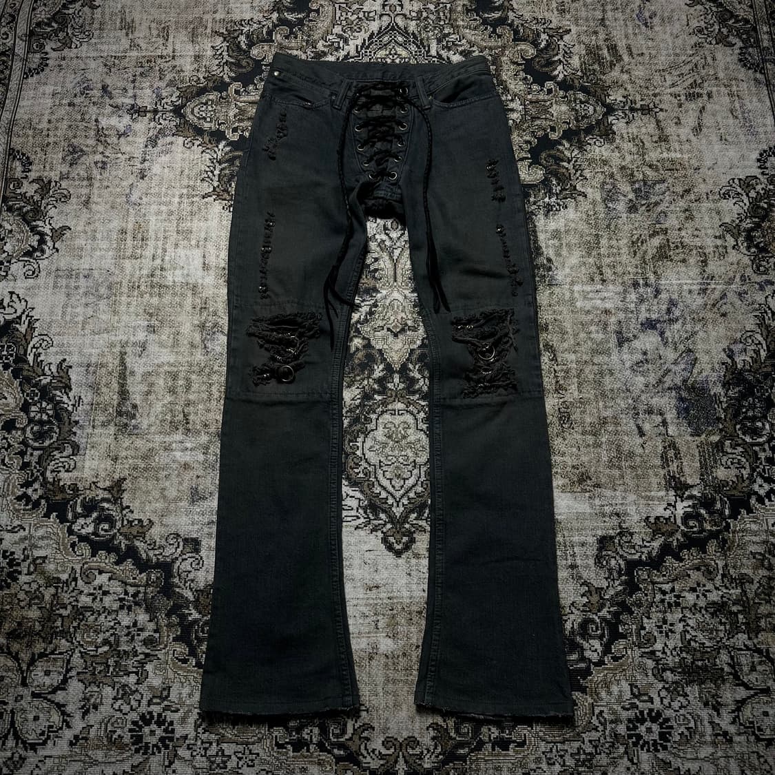 ifsixwasnine lace up pants ifsixwasnine Flare Pants Lace-up Khaki