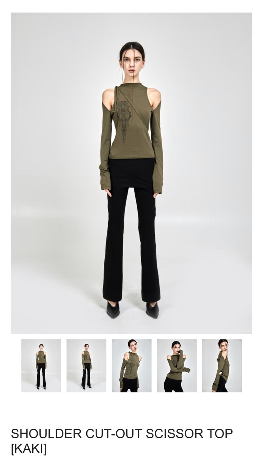 SHOULDER CUT-OUT SCISSOR TOP | 후루츠패밀리