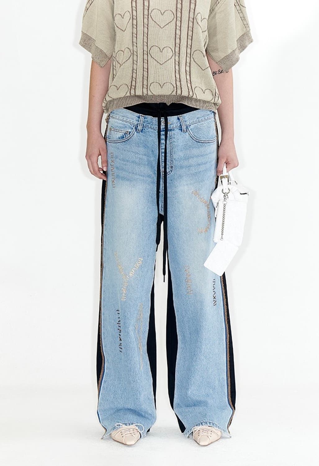 【OPEN YY】YY STITCH FRONT JEAN COTTON PANTS◆ ２COLOR OPEN YY YY Stitch Front Jean Cotton Pants – Cycle Platform