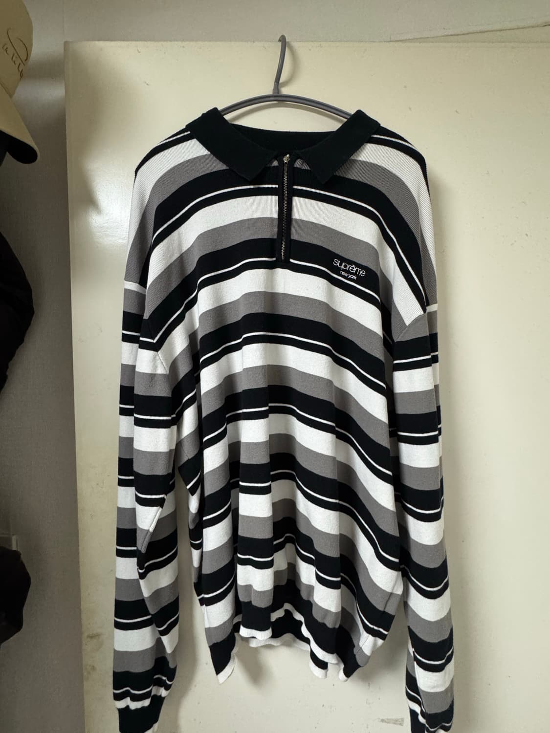 トップス Supreme Stripe Zip L/S Polo \"Black\" Supreme Supreme Stripe Zip L/S Polo Black | REVERSIBLE