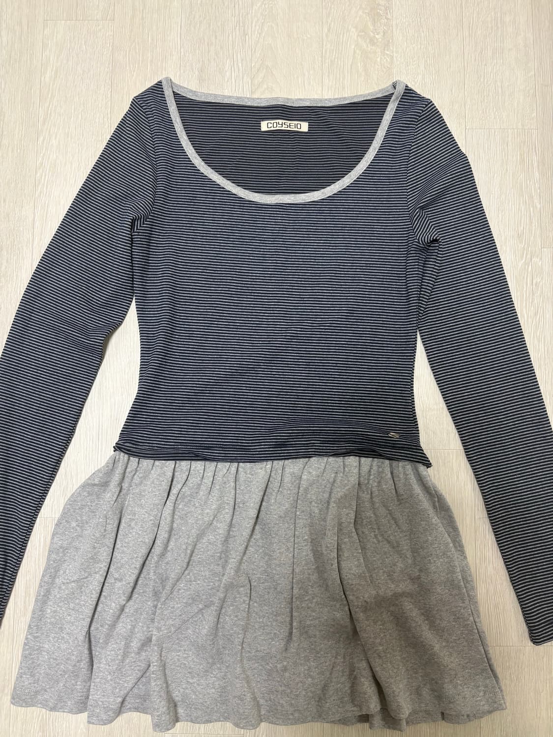 코이세이오 coy stripe dress navy | 후루츠패밀리