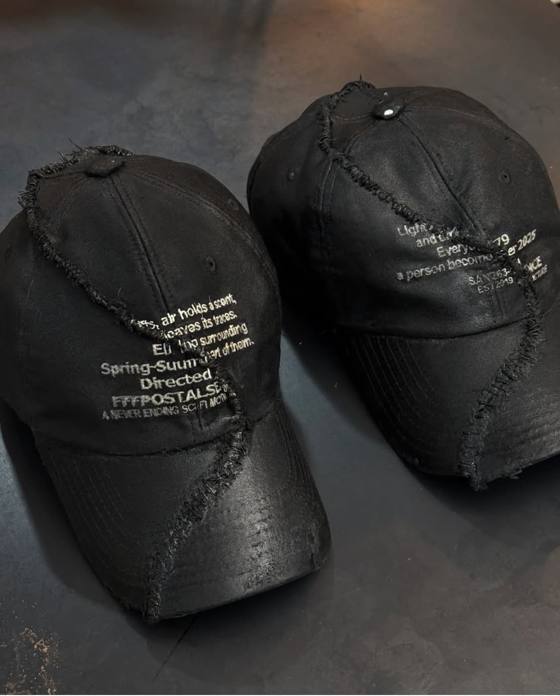 fffpostalservice split waxed damaged cap | 후루츠패밀리