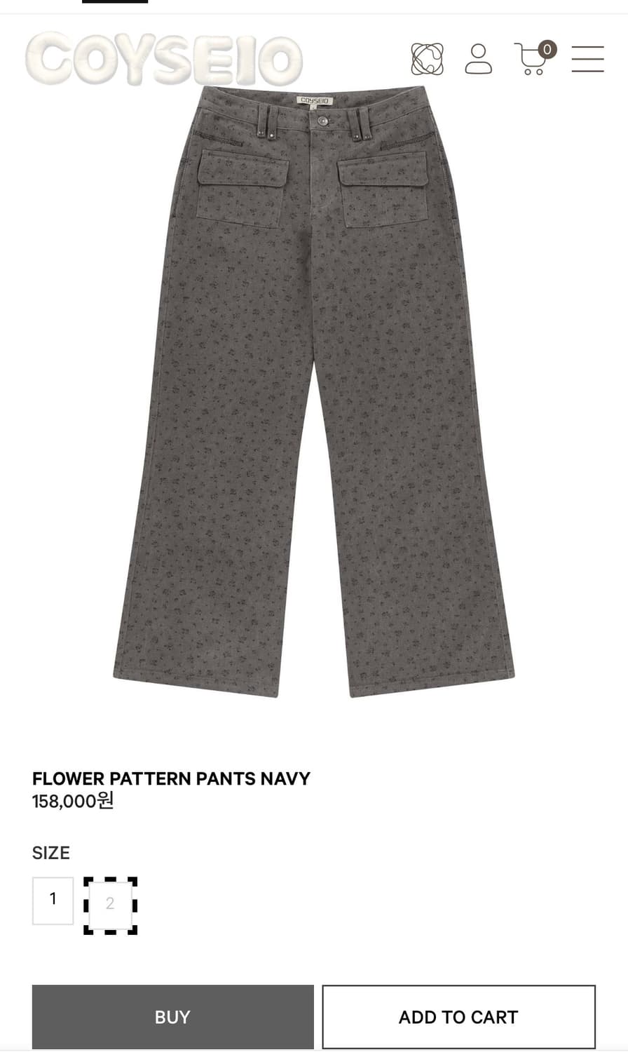 パンツ coyseio FLOWER PATTERN PANTS NAVY Wide-Leg Floral Print Pants