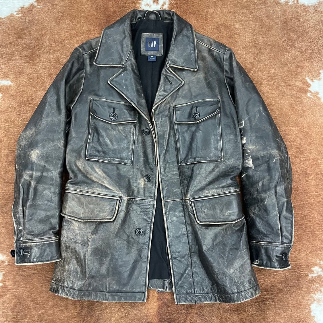 OLD GAP 00s〜 cow leather bomber jacket OLD GAP 00s〜 cow leather bomber jacket OLD GAP 00s〜 cow leather