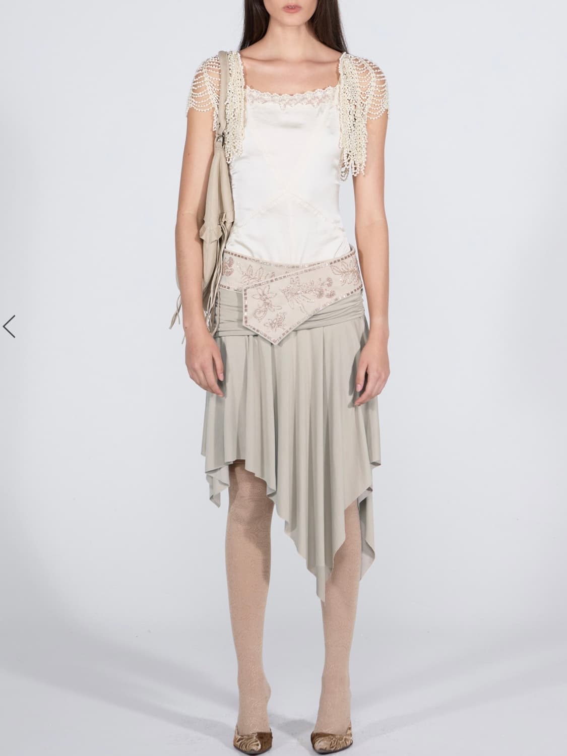 Sculptor Beaded Jersey Skirt Raw | 후루츠패밀리