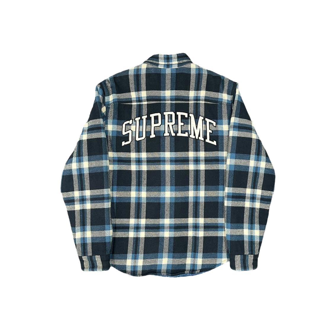 Supreme Arc Logo Quilted Flannel Shirt M Supreme Quilted Arc