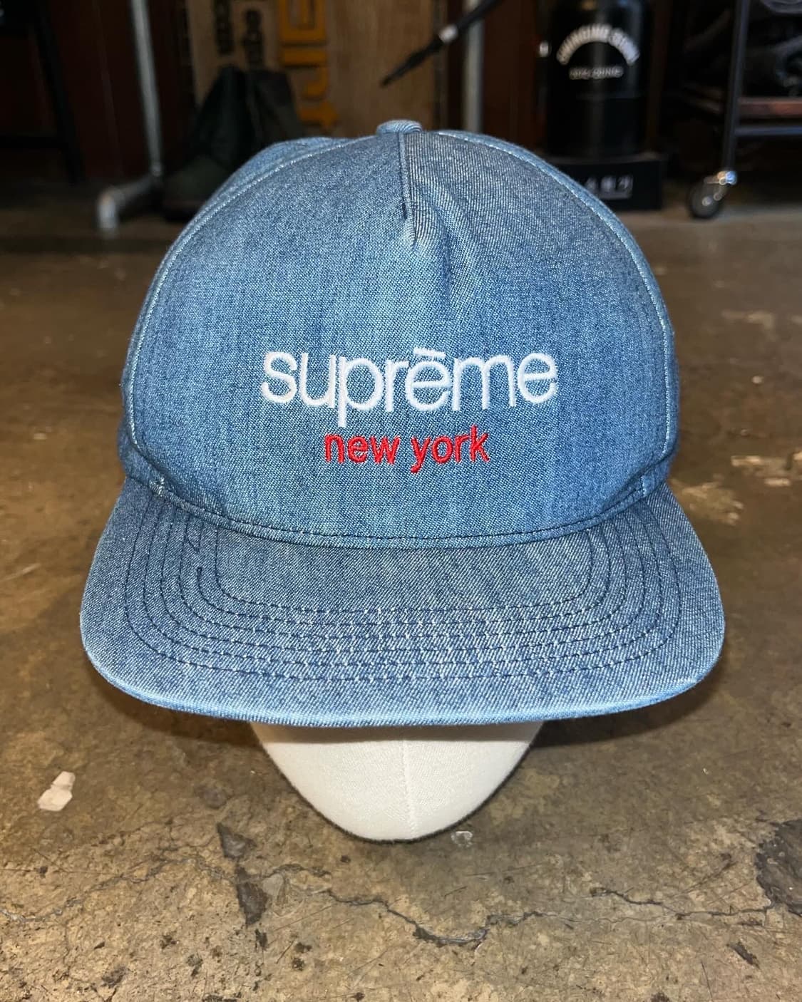 supreme classic logo denim キャップ Supreme Classic Logo 6 Panel Blue - SS16 - US