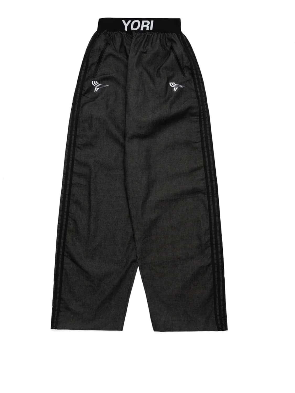 YORI SPORT 5 STRIPE DENIM レイヤードパンツ 5-Stripe Denim (Black/White) | YORI