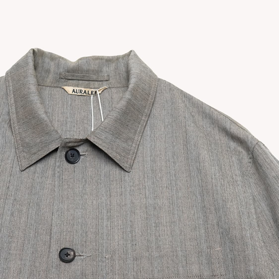 AURALEE WOOL SILK HERRINGBONE COVERALL メンズ