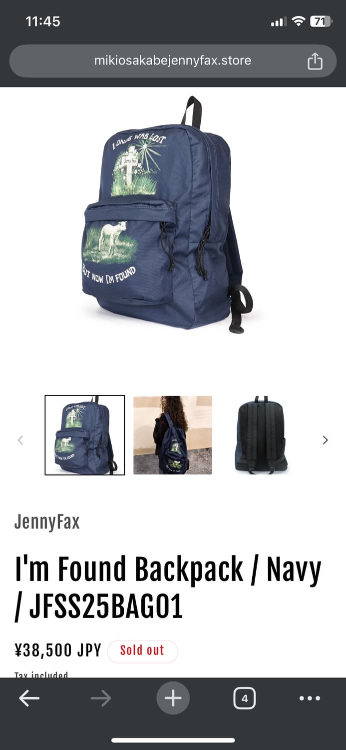 JennyFax I'm Found Backpack Navy jennyfax.official I'm Found
