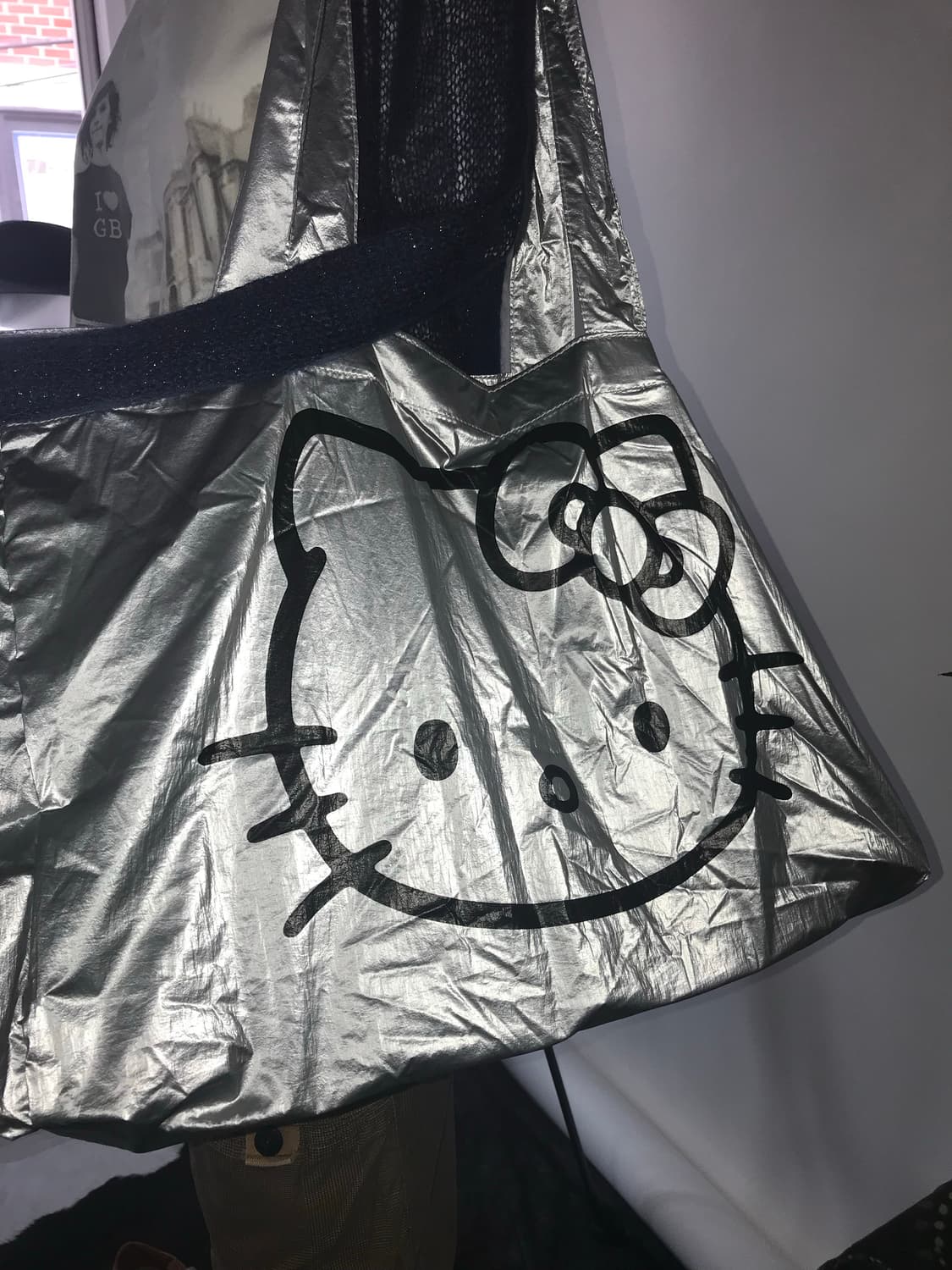 トートバッグ Open Yy x Hello Kitty Shopper Tote Bag Silver Open Yy x Hello Kitty Shopper Tote Bag Silver / 56cm * 34cm
