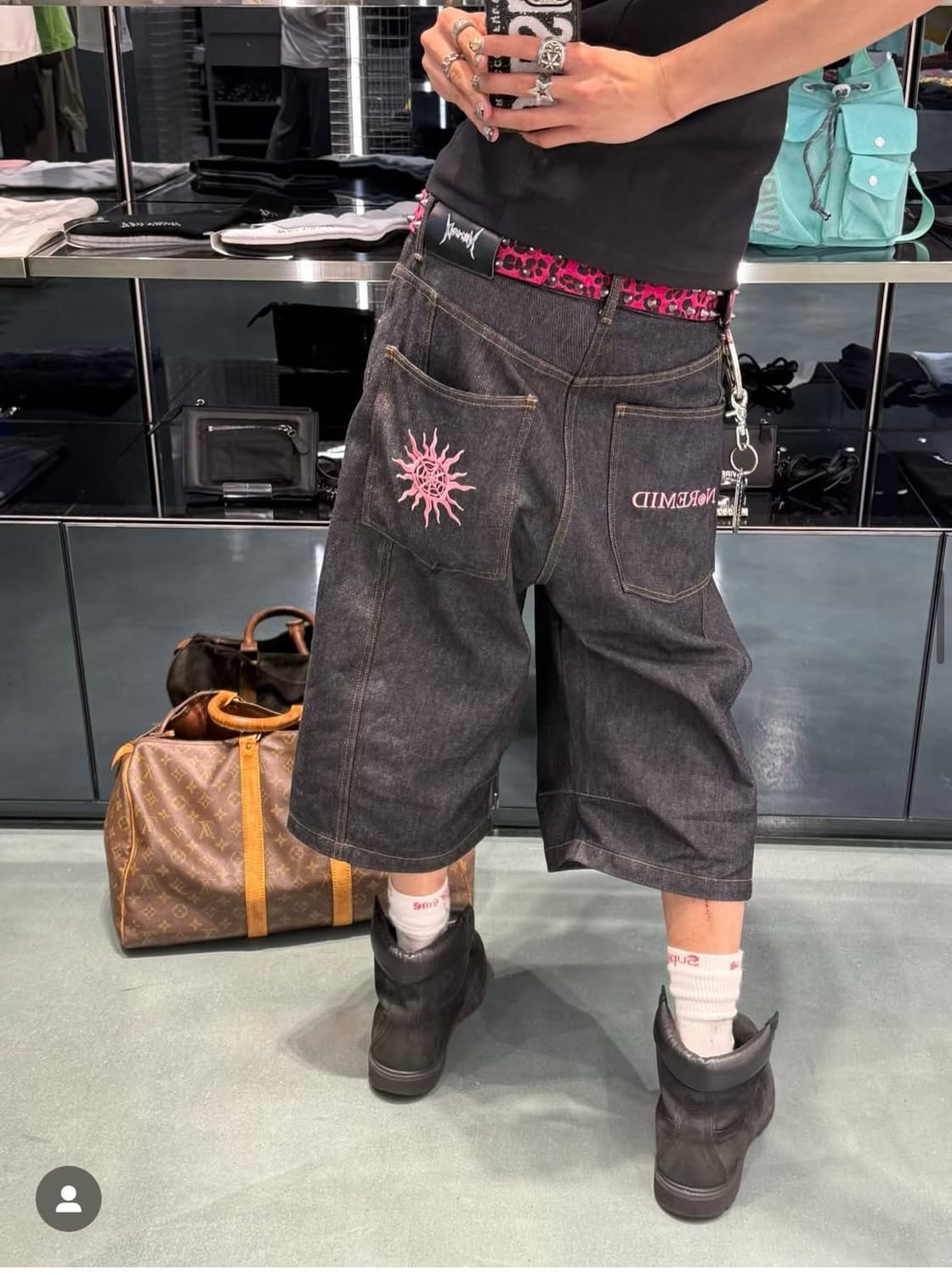 パンツ NoREMID RIGIT BAGGY JORTS-BLACK NOREMID RIGIT BAGGY JORTS – BLACK | 후루츠패밀리