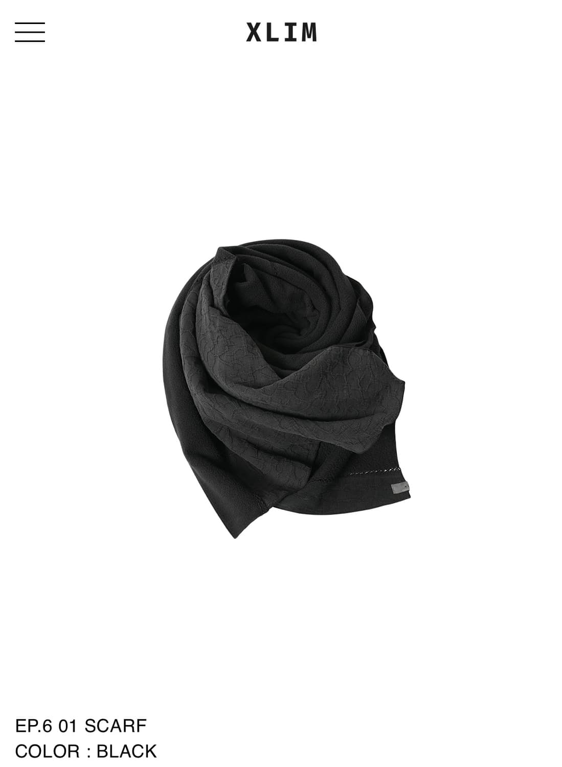 엑슬림 xlim EP.6 01 SCARF COLOR : BLACK | 후루츠패밀리