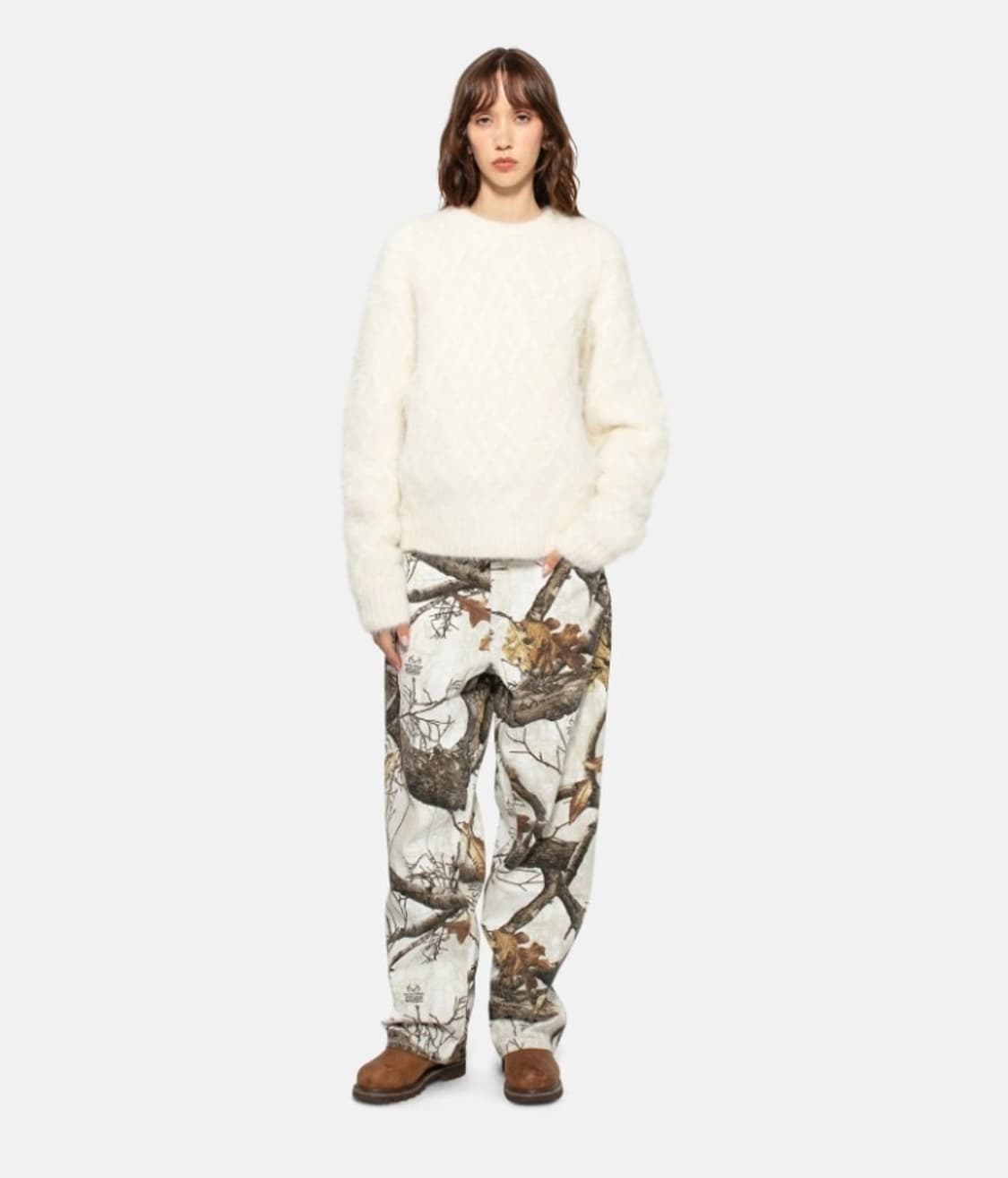 23AW/stussy Fuzzy Lattice Crew | 후루츠패밀리