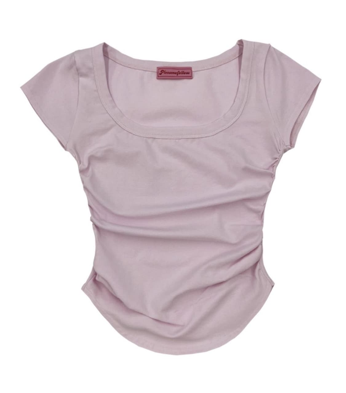 ◇Pleasenofollow◇ New MOMO Shirring Short Top Pink 플리즈노팔로우(PLEASENOFOLLOW) New MOMO Shirring Short Top
