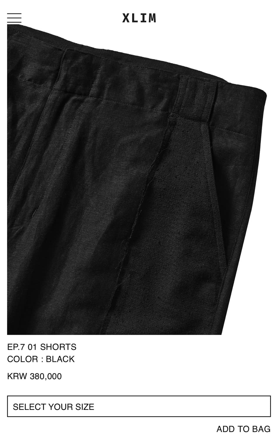 xlim（エクスリム）　EP.7 01 SHORTS XLIM - 【残り一点】EP.7 01 Shorts | ACRMTSM ONLINE STORE