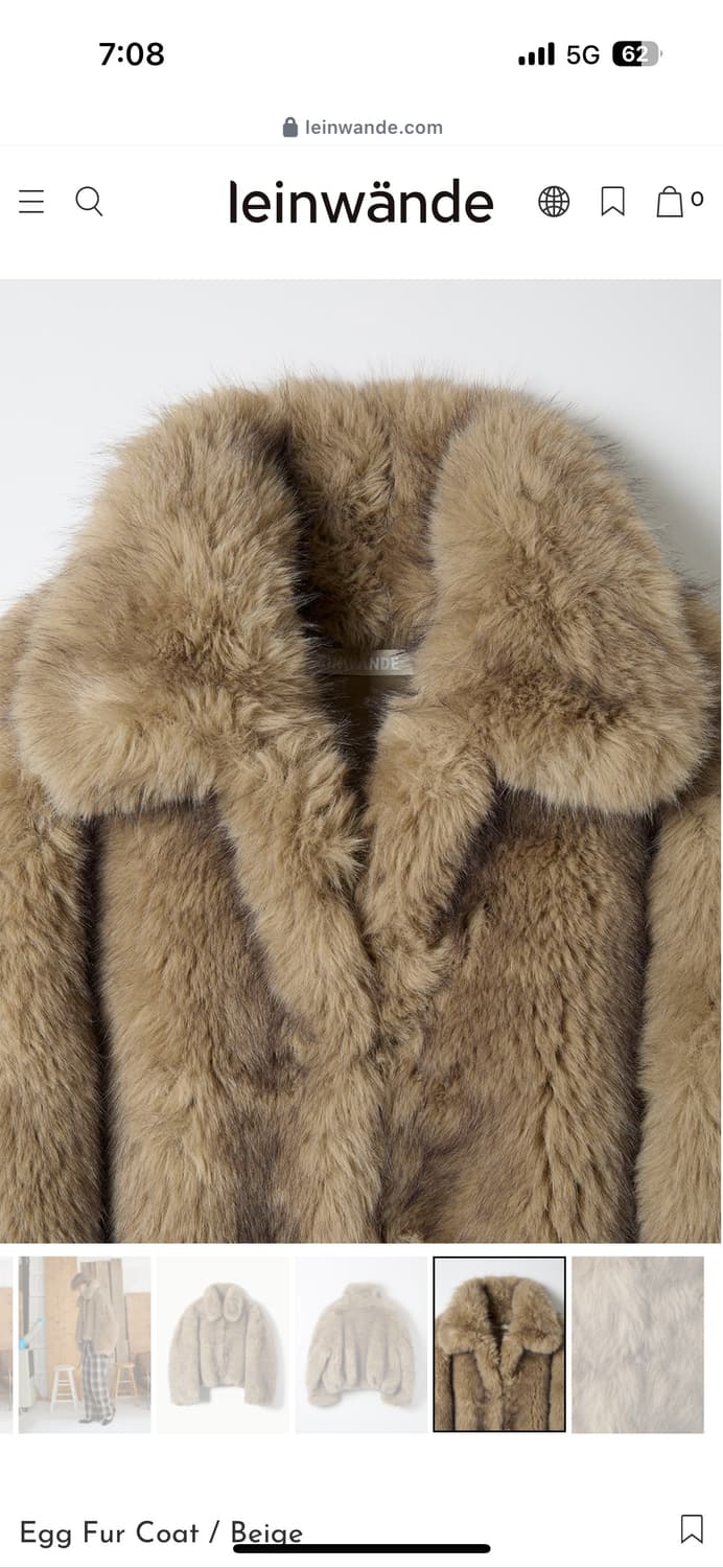 【LEINWANDE】Egg Fur Coat Beige LEINWANDE】 Egg Fur Coat Beige