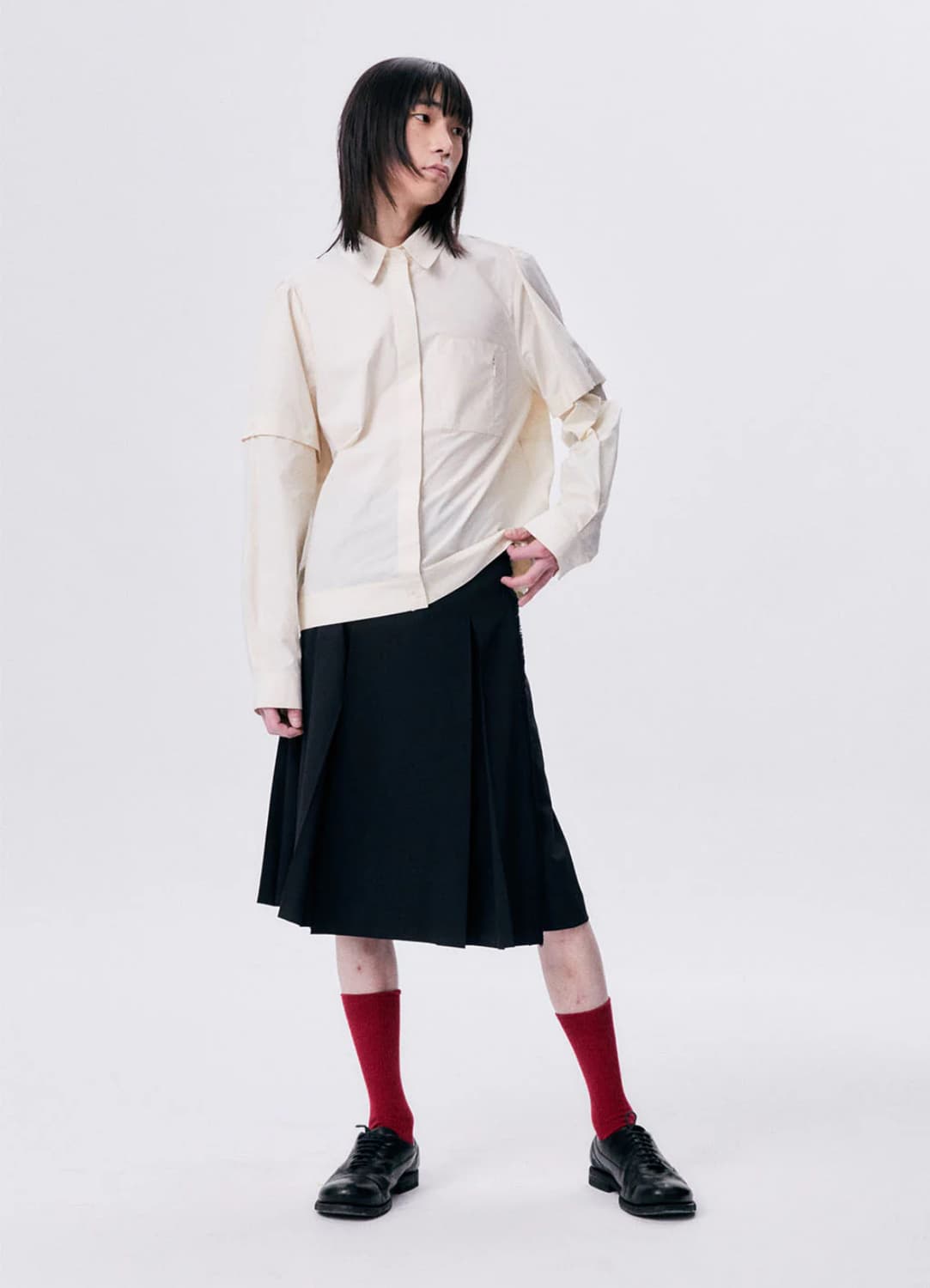 HALOMINIUM MIDI PLEATED WRAP SKIRT (1) | 후루츠패밀리