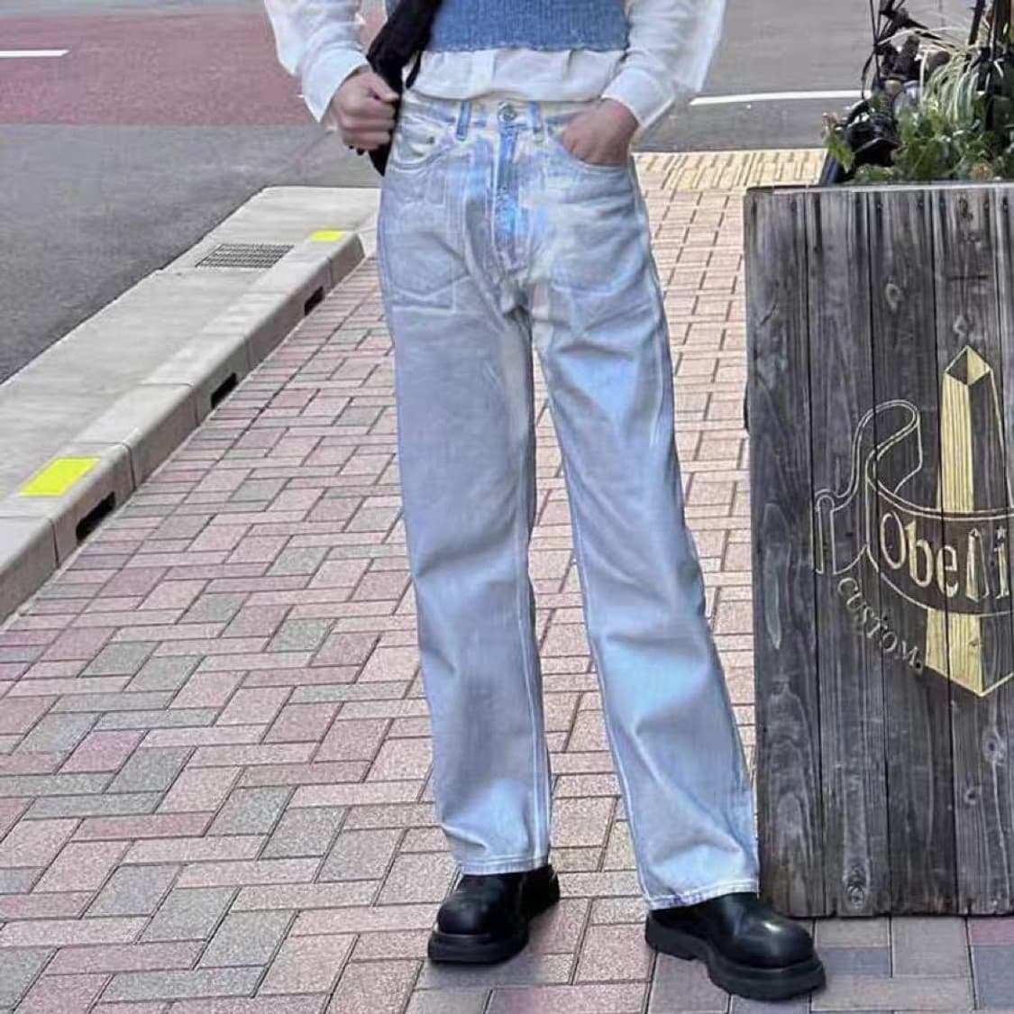 OUR LEGACY Third Cut Blue Foil Denim Our Legacy Blue Third Cut