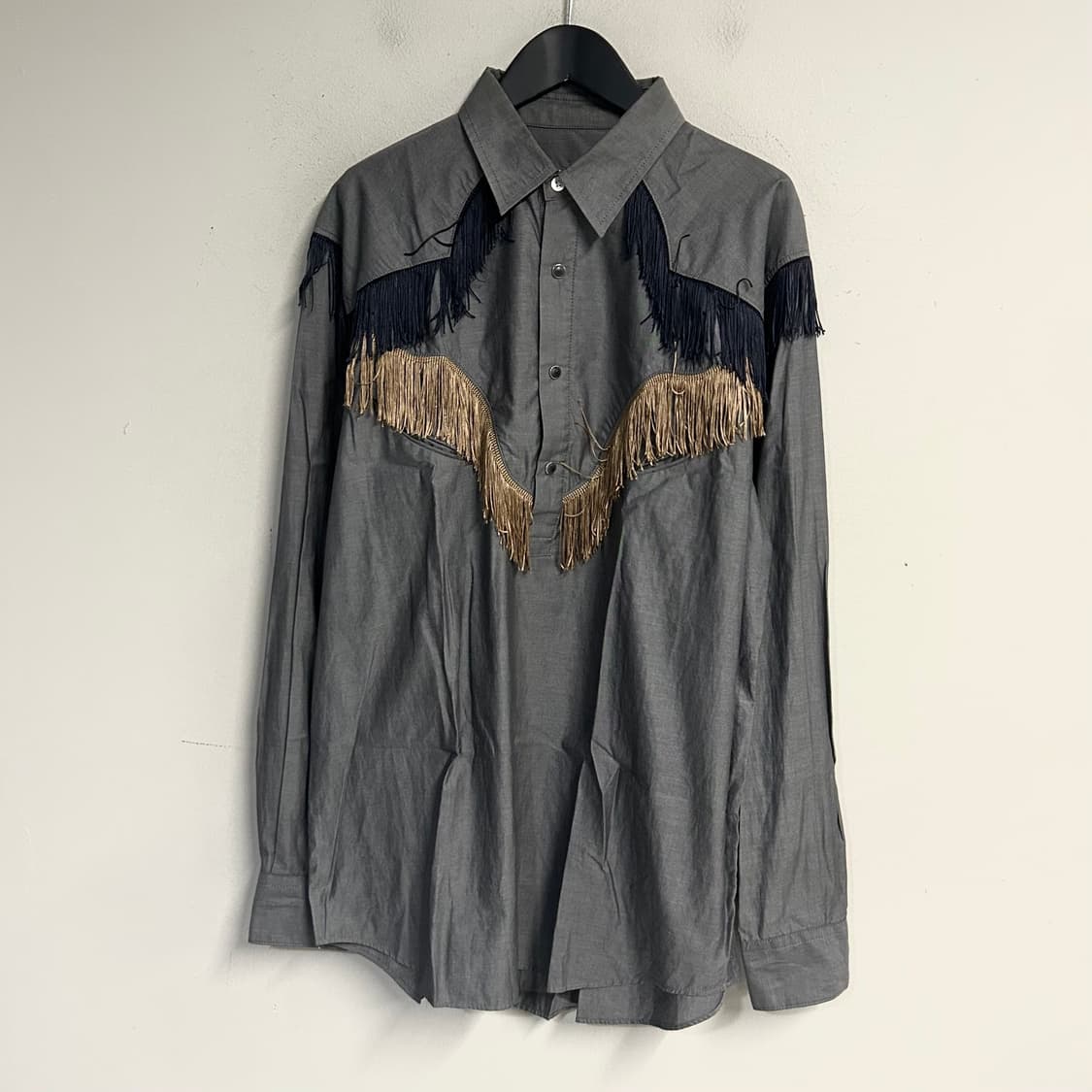 トップス toga TOGA VIRILIS FRINGE SHIRT gray TOGA VIRILIS western fringe shirt gray | 후루츠패밀리