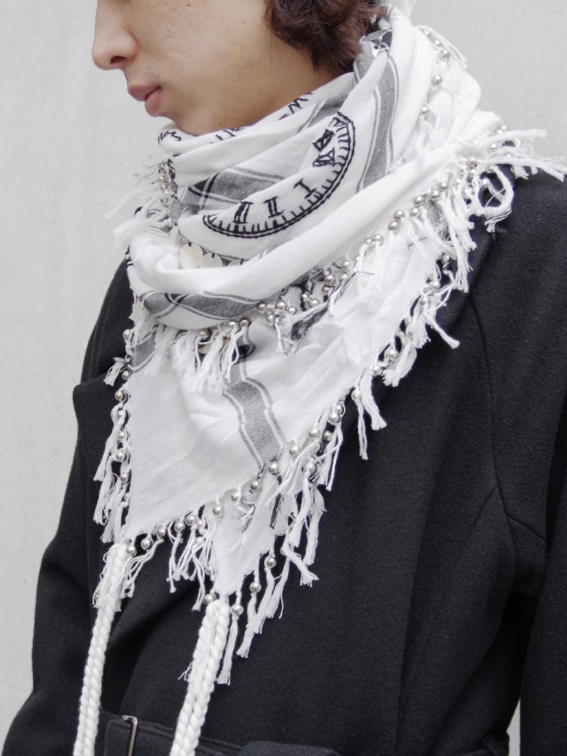 小物 BED J.W. FORD hand embroidery scarf 23aw Bed J.W. FORD Hand Embroidery Scarf Green Mail Order