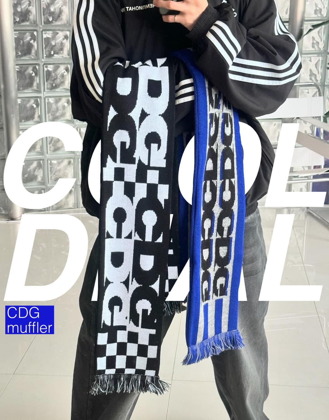 【CDG】 Logo Check Scarf White Black★韓国人気★追跡付 CDG Logo Check Scarf White Black | eBay