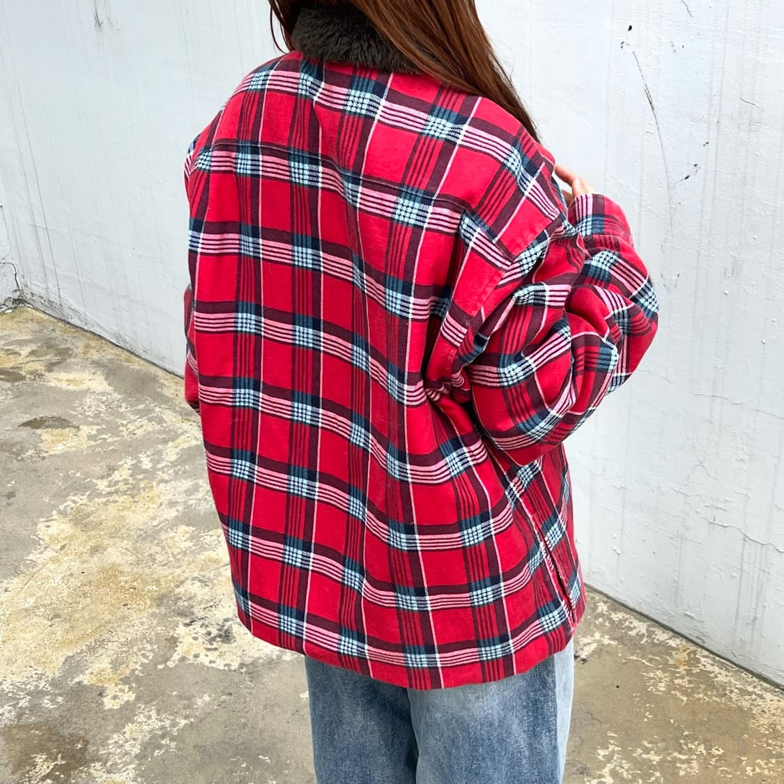 Supreme Faux Fur Collar Flannel Shirt | 후루츠패밀리
