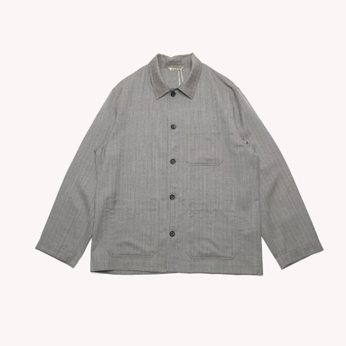 AURALEE WOOL SILK HERRINGBONE COVERALL メンズ