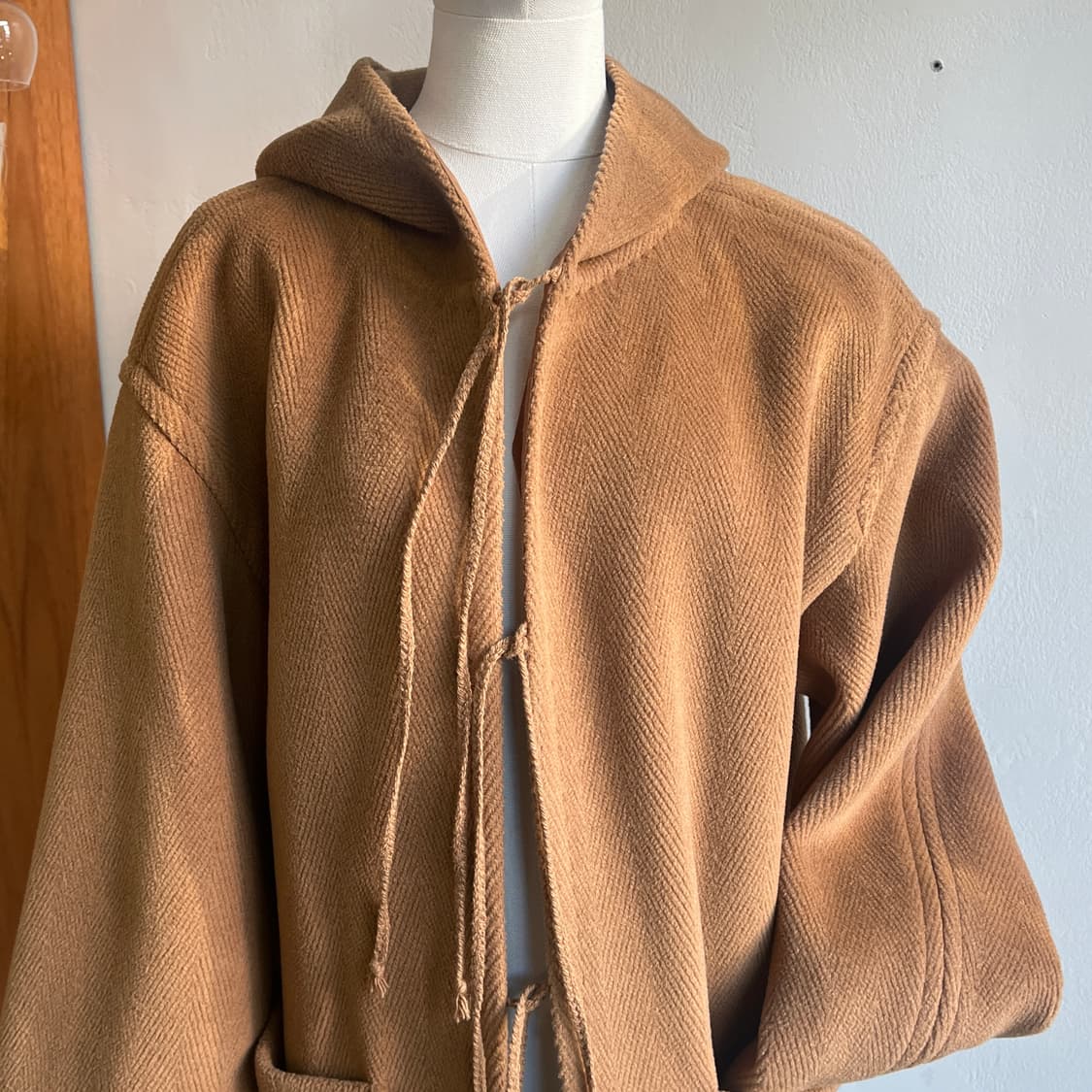AURALEE WOOL HERRINBONE PILE DUFFLE COAT Herringbone Auralee | and