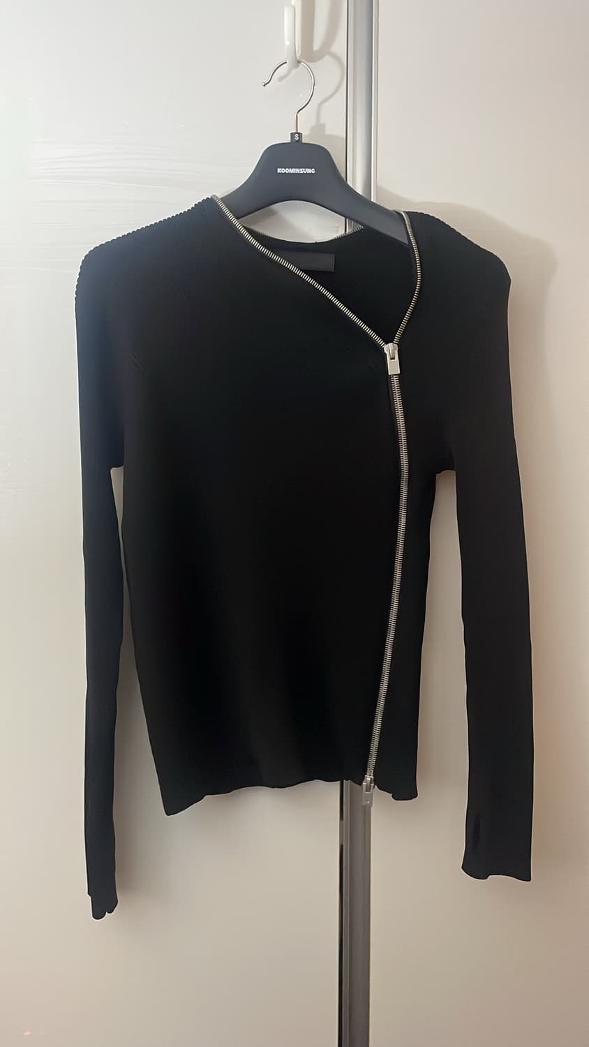 トップス HELIOT EMIL TIED ZIP KNIT M HELIOT EMIL Black Tied Zip Knit Sweater Heliot Emil